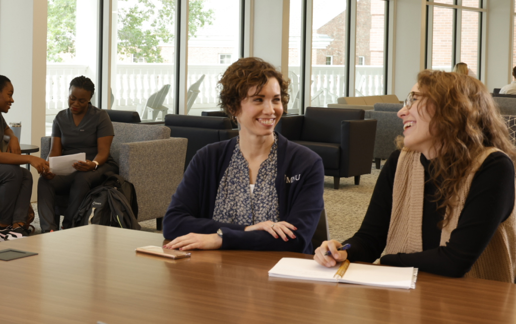 Two students studying together