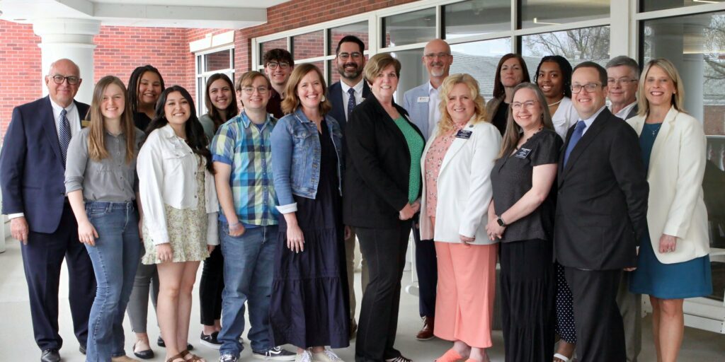 State legislators with MNU students and administrators at Cunningham Center on MNU campus