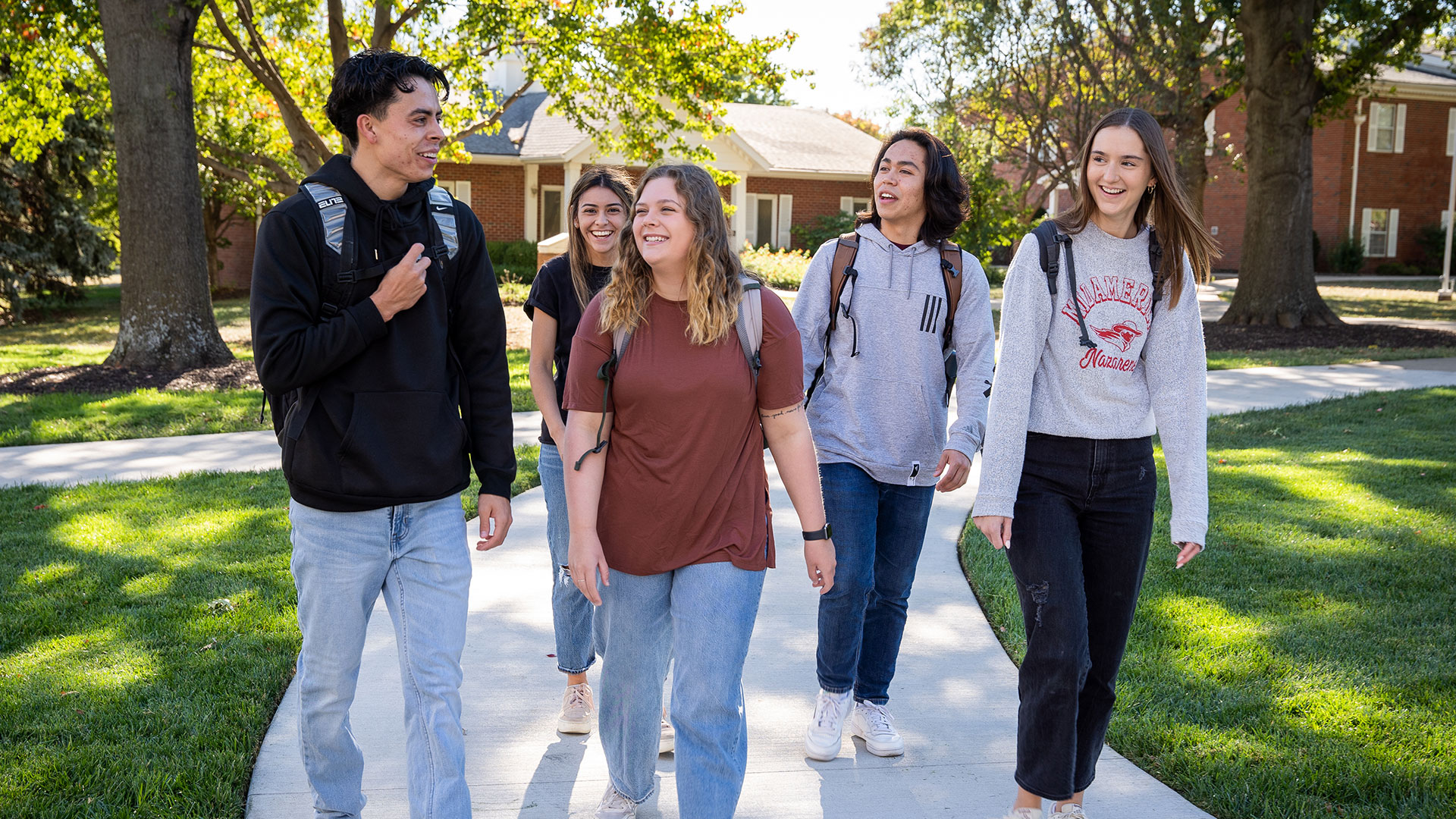 Students walking on campus