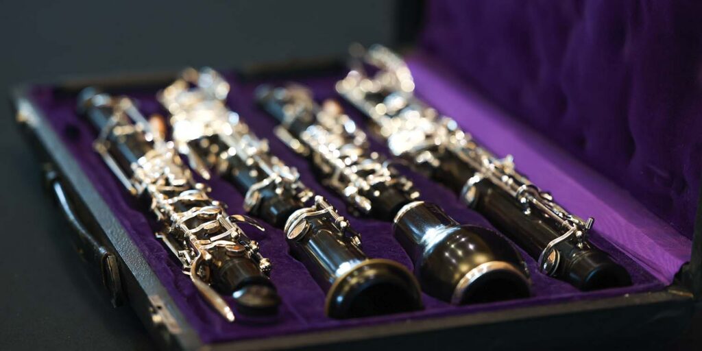 An oboe and an english horn in a music case