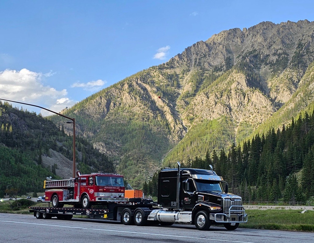Big Red travels through the Rocky Mountains on its way to Nazarene Youth Conference in Salt Lake City.